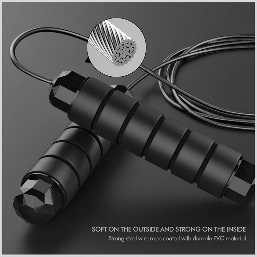 Loocio Jump Rope Tangle-Free Rapid Speed Jumping Rope Cable with Ball Bearings